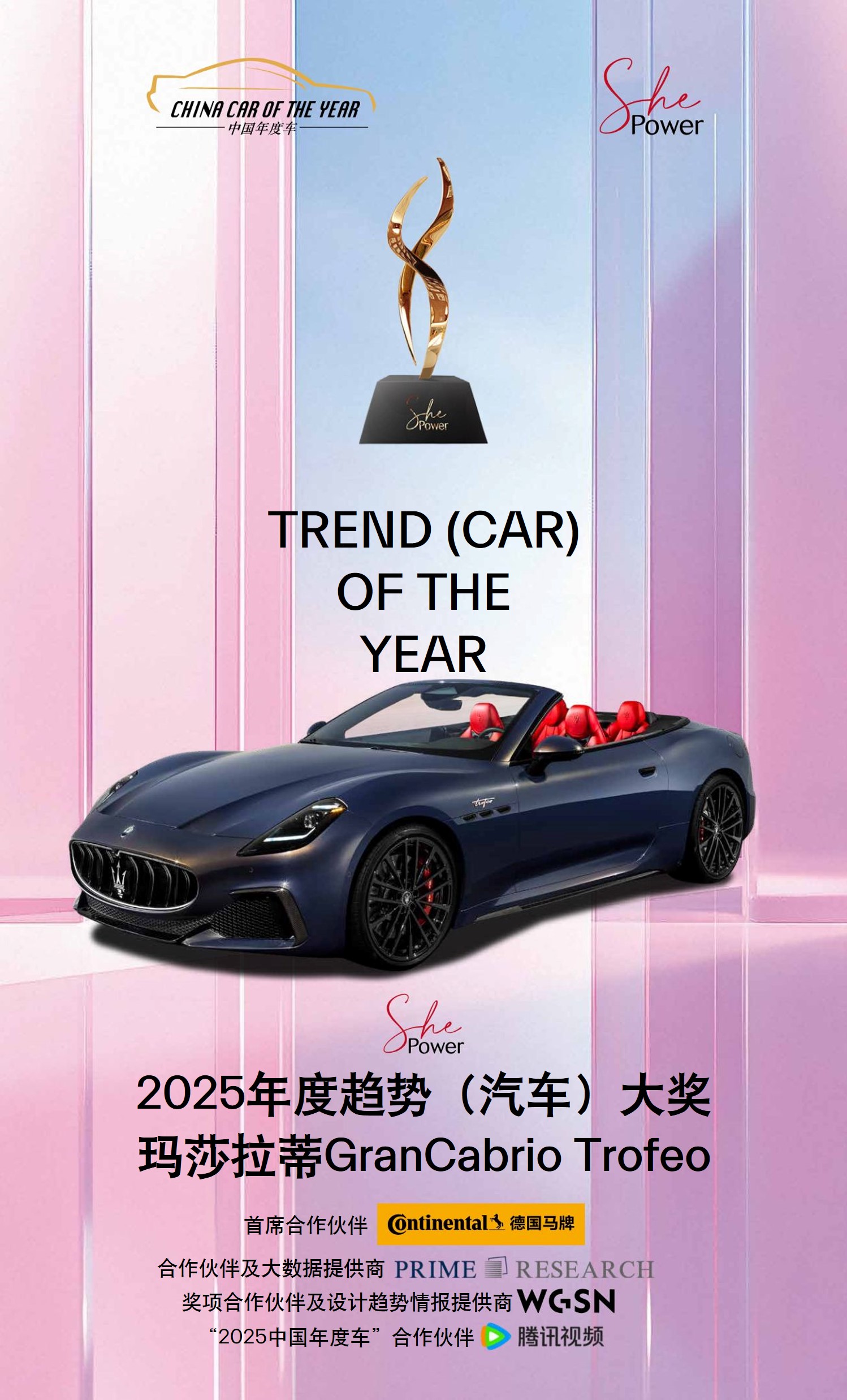 01_玛莎拉蒂GranCabrio Trofeo荣膺“She Power 2025年度趋势（汽车）大奖”